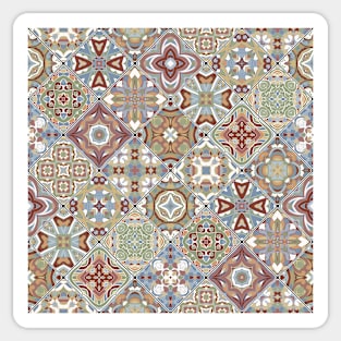 Patchwork of square patches with a pattern in oriental style Sticker